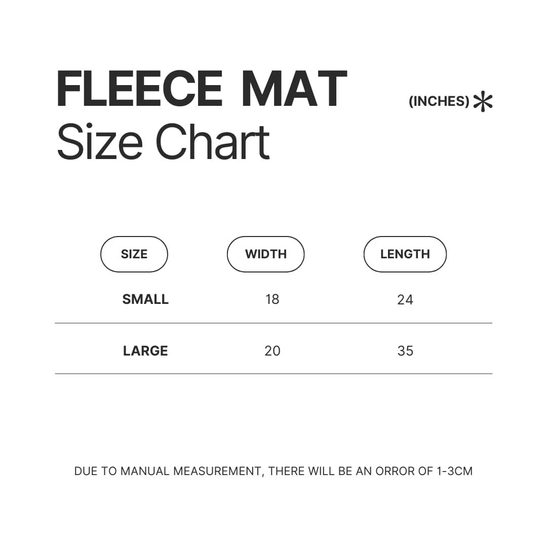 Fleece Mat Size Chart - Dragon Ball EU Store