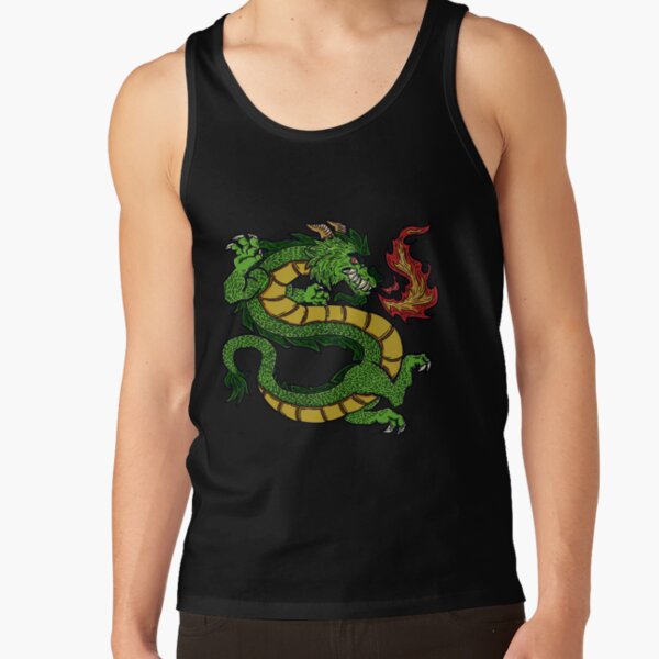 Long Green Dragon Breathing Fire Tank Top - Image 6