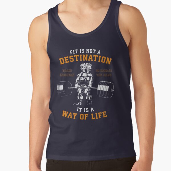 Fit Is Not A Destination Way Of Life Anime Gym Motivational Tank Top - Image 4