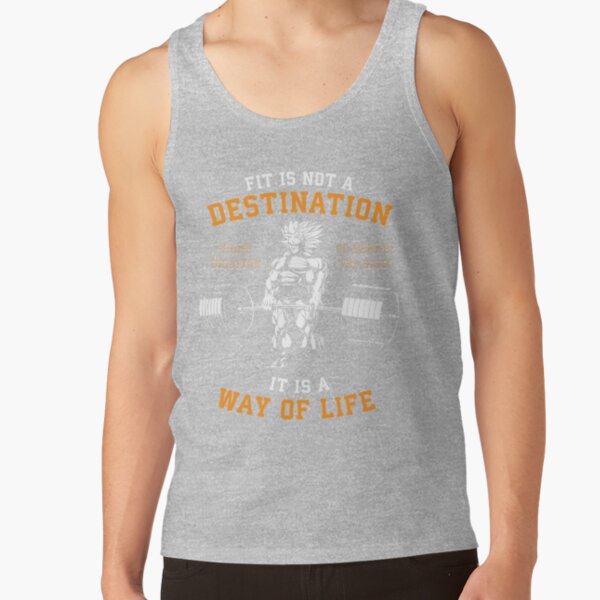 Fit Is Not A Destination Way Of Life Anime Gym Motivational Tank Top - Image 2