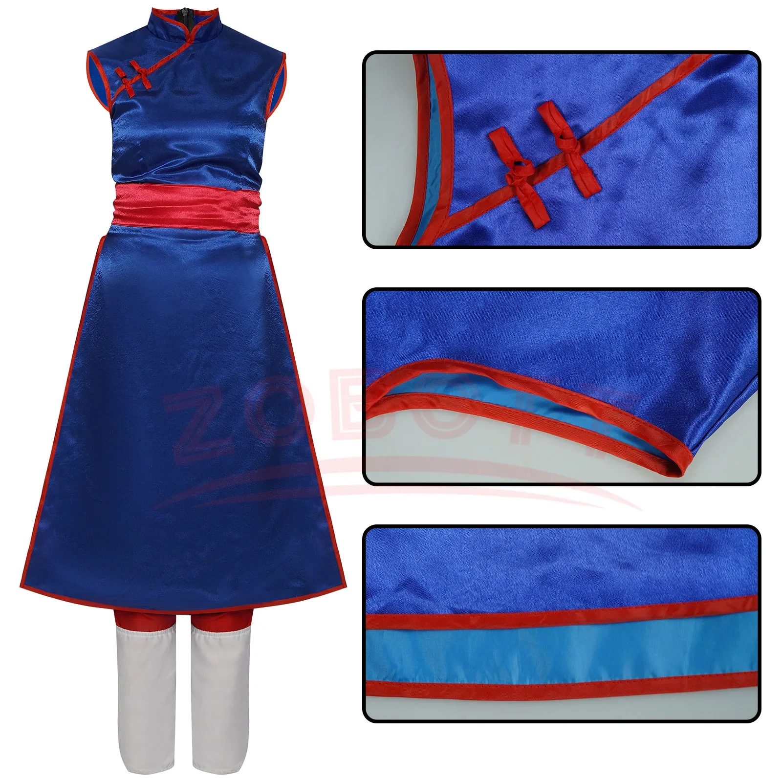 Anime Dragon Cos Ball Chichi Cosplay Costume Shirt Blue